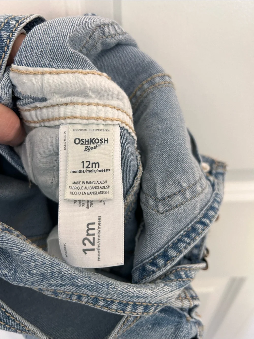 Osh Kosh ligh wash denim overalls 12 months